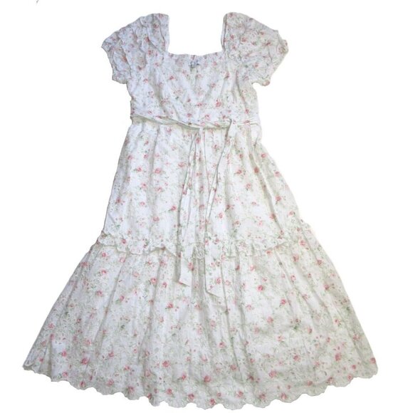NWT LoveShackFancy x Target Clementine in White Floral Eyelet Midi Dress 16 - Picture 2 of 6